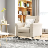 HOMCOM Linen-Look Armchair - Beige(m-8)