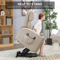 HOMCOM Electric Riser and Recliner Chair, with Massage and Heat - Beige(m-4)