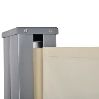 Outsunny Toldo Lateral Retráctil Doble 600x160 cm Pantalla de Privacidad Extensible con Ángulo Ajustable y Protección UV 50+ para Jardín Balcón Terraza Beige(m-9)