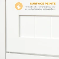 HOMCOM Meuble armoire micro-ondes pour cuisine avec 1 tiroir, 2 Portes 60 x 40 x 122,5 cm - MDF - Blanc(m-6)