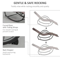 Outsunny Zero Gravity Rocking Lounge Chair Rattan Effect Patio Rocking Chair w/ Removable Pillow Recliner Seat Breathable Texteline - Brown(m-4)