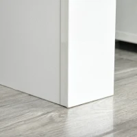 HOMCOM High Gloss TV Stand Cabinet with LED RGB Lights and Remote Control for 43"/50"/55" TV, Media TV Console Table with Storage Compartment, White(m-9)