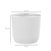 Outsunny Set of Two Ф22cm Planters - White(m-3)