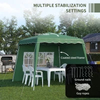 Outsunny 2.4 x 2.4m Two Wall Pop Up Gazebo - Green(m-7)