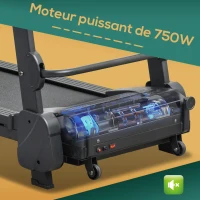 HOMCOM Tapis de course électrique pliable 1-14 Km/h 750 W écran LCD 5 programmes inclinaison réglable noir(m-9)