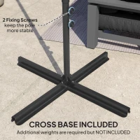 Outsunny 2.5m Rotating Cantilever Parasol - Black(m-6)