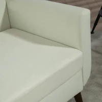 HOMCOM Two-Seater Linen-Look Sofa - Cream(m-8)