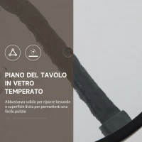 Outsunny Tavolino con 2 Sedie Set Mobili 3pz Pieghevole Regolabile Esterno Textilene Marrone(m-6)