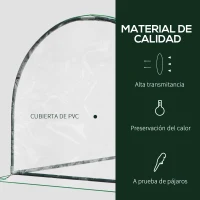 Outsunny Invernadero de Exterior 200x100x80 cm con Marco de Acero y Cubierta de PVC para Cultivo de Plantas Tomates Transparente(m-4)