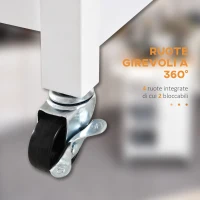 HOMCOM Carrello da Cucina Salvaspazio in MDF con Piano di Lavoro in Legno di Gomma, Cassetto, Armadietto, 3 Mensole, Ripiani Regolabili, Porta Strofinacci e Ruote Girevole, 66x39.5x86.5cm, Bianco(m-5)