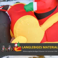 HOMCOM Aufblasbarer Weihnachtsmann Outdoor Weihnachtsdekoration, 2 m, Santa Claus, inklusive Gebläse, Mehrfarbig(m-5)