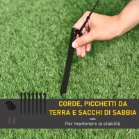 HOMCOM Babbo Natale Gonfiabile su Motoslitta 160cm con Luci LED Integrate, Decorazione Natalizia da Esterno, Verde e Rosso(m-7)