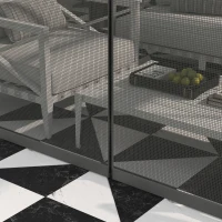 Outsunny 4 x 3m Aluminium Frame Hard Gazebo, with Accessories - Brown(m-9)