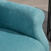 HOMCOM Fauteuil électrique releveur dossier inclinable avec repose-pied télécommande et pochette tissu aspect lin bleu(m-8)