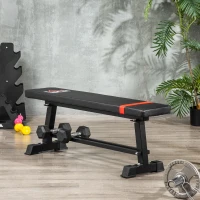 HOMCOM Multifunktion Hantelbank Kraftstation Gewicht bis 150 kg Trainingsbank Metall Kunstleder Schwarz 118 x 36 x 44 cm(m-2)