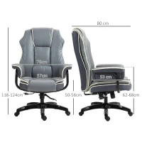 Vinsetto Faux Leather Executive Office Chair, with Contrast Piping - Grey/White(m-3)