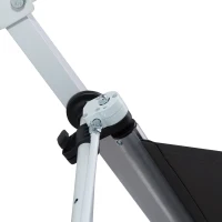 Outsunny Klemmmarkise mit Handkurbel höhenverstellbar Gelenkarmmarkise schmutzabweisend, witterungsbeständig Balkonmarkise 150cm breit Terrassenmarkise für Terrasse Balkon Veranda Grau(m-7)