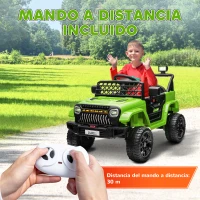AIYAPLAY Coche Eléctrico para Niños con Batería 12V Mando a Distancia Velocidad Ajustable USB Faros Bocina Verde(m-7)
