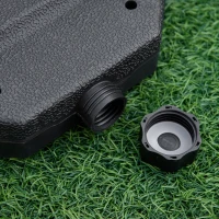 Outsunny Lestages pour parasols dalles de parasol 4 plaques HDPE - A remplir d'eau ou de sable jusqu'à 60/70 kg - dim. 100 x 100 x 6,8 cm noir(m-9)