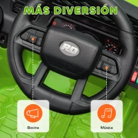 AIYAPLAY Coche Eléctrico para Niños con Batería 12V Mando a Distancia Velocidad Ajustable USB Faros Bocina Verde(m-8)