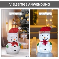 Outsunny Weihnachtsdekoration Schneemann Outdoor.Weihnachtsdeko Weihnachtslicht, inkl. LEDS, 30 cm x 30 cm x 51 cm, Rot+Weiß(m-6)