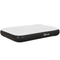 Outsunny Matelas gonflable 2 personnes avec pompe électrique intégrée, appui-tête avec sac de transport, 191 x 137 x 30 cm(m-1)