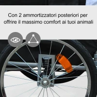 PawHut Carrellino Rimorchio per Cani da Bicicletta, Bianco e Nero(m-6)