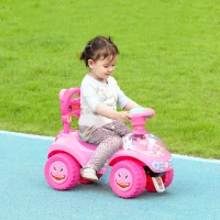AIYAPLAY Foot to Floor oddler Ride on Toy w/ Music, Light, Horn, Under Seat Storage, Anti-Over-Backwards Device, Pink(m-2)