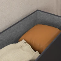 HOMCOM Panca Contenitore Pieghevole da 84L, Coperchio Imbottito e Rivestimento Finta Pelle, 76x38x38cm, Nero(m-8)