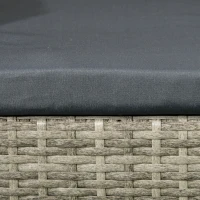 Outsunny Two-Seat Rattan Chair, with Middle Table - Light Grey(m-8)