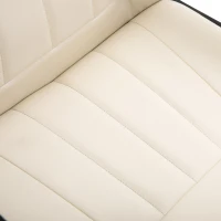 HOMCOM Office Chair, PU Leather Computer Desk Chair with Adjustable Height, Swivel Wheels for Home Office Work Study, Cream White(m-8)