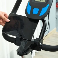HOMCOM Stationary Exercise Bike w/ iPad Holder, LCD Monitor, Comfortable Seat, Indoor Cycling Training Bike, 13KG Flywheel,  Home Office, Black(m-9)