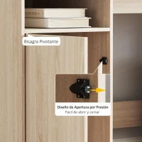 HOMCOM Escritorio con Estantería Moderno Escritorio con Compartimentos Abiertos Soporte para Monitor 108x50x94 cm Natural(m-6)