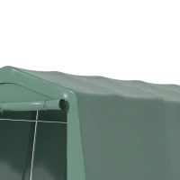 Outsunny Tendone da Giardino per Auto con Ingresso a Cerniera e Picchetti, 600x255-310x255cm, Verde(m-9)