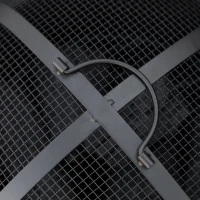 Outsunny Brasero cheminée rond à bois en métal avec tisonnier pare-étincelle grille et poignée diamètre 45,5 cm noir(m-9)