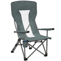 Outsunny Folding Camp Chair Portable Chair w/ Cup Holder Holds up to 136kg Perfect for Camping, Festivals, Garden, Caravan Trips, Fishing, Beach and BBQs(m-1)