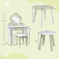 ZONEKIZ 5 PCs Kids Furniture Set Flower Design for 3-5 Years(m-3)