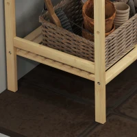 HOMCOM Four-Tier Bamboo Adjustable Shelf Storage Unit(m-9)