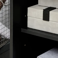 HOMCOM Rolling Metal Filing Cabinet, Industrial Mobile Storage Cabinet with Adjustable Shelf and Wheels for Home Office Living Room, Black(m-9)