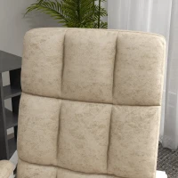 Vinsetto Bürostuhl mit Massage- & Wärmefunktion, Fußstütze, verstellbar, bis 120kg, Beige(m-8)