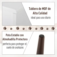 PawHut Cueva de Gatos Cama para Mascotas Semiabierto con Cojín Acolchado Suave Antideslizante Diseño Elevado Bonito Felpa Corta 49x34x49 cm Blanco(m-5)