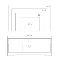 HOMCOM Mueble para Televisor Mesa para TV de Salón con Gran Espacio de Almacenaje con Estantes Abiertos 105x40x52 cm Blanco(m-6)