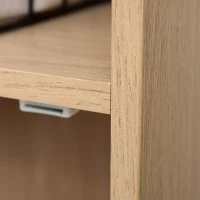 HOMCOM Caisson de bureau rangement bureau 2 portes métal blanc dim. 38L x 39I x 68H cm panneaux particules bois clair(m-7)