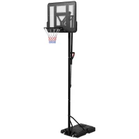 SPORTNOW Height Adjustable Basketball System, Freestanding Basketball Hoop and Stand w/ Wheels, 2.35-3.05m(m-11)