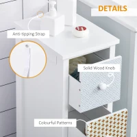 HOMCOM Chest of Drawers, 4 Drawer Dresser, Storage Organizer Toilet Tissue Cabinet for Bedroom, Bathroom(m-5)