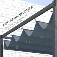 Outsunny Ersatzdach für 2,85 x 2 m Gartenpavillon, ausziehbar, einfache Montage, Polyester, Dunkelgrau(m-5)