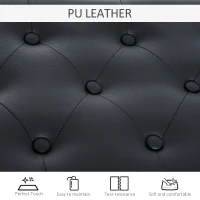HOMCOM PU Leather Upholstered Piano Stool Makeup Stool Bench Dressing Table Seat with Storage 76x36x50cm, Black(m-7)