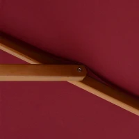Outsunny 2 x 3m Wooden Garden Parasol Umbrella Outdoor Sun Shade Canopy, Wine Red(m-8)