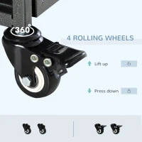PawHut Foldable Heavy Duty Dog Crate on Wheels, with Removable Tray, for Medium and Large Dogs(m-4)