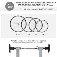 HOMCOM Rullo Bicicletta Allenamento a Magnetico Pieghevole, Rulli per Bici da Corsa in Acciaio, Trainer per Bici da 26"-28" e 700C, 54.5x47.2x39.1cm(m-4)